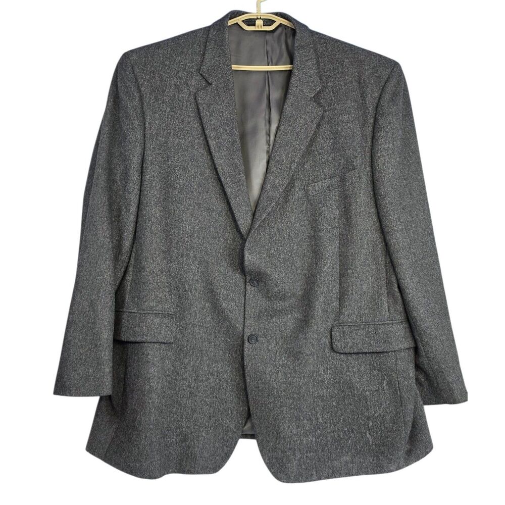 Jos A Bank Gray Camel Hair Sport Coat Blazer Men 52L Fully Lined Jacket Charcoal